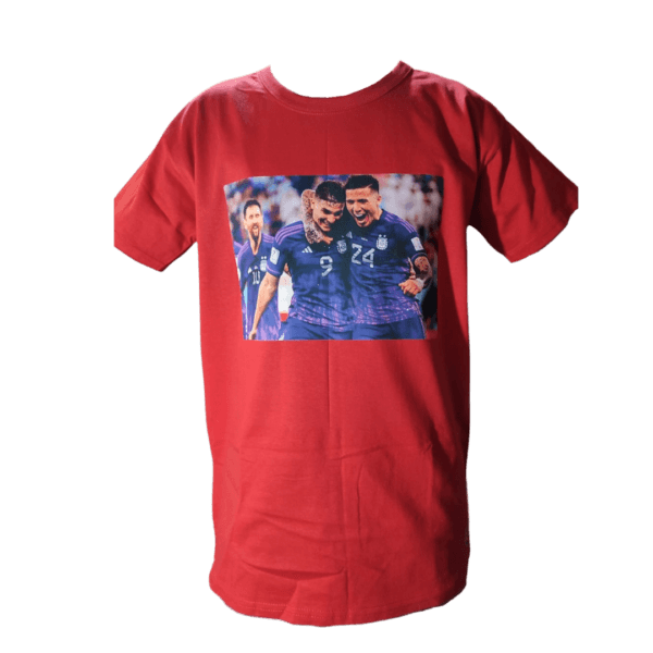 remera de futbol personalizada color rojo